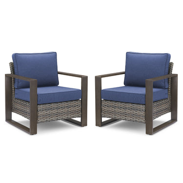 Belord ergonomic high-back wicker patio chair with deep seat and 15° tilt for comfortable outdoor conversation seating.