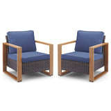 Belord ergonomic high-back wicker patio chair with deep seat and 15° tilt, perfect for outdoor conversation sets.