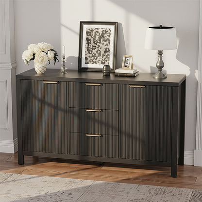 Save 50% - Fluted Sideboard Buffet Cabinet with Storage, 2 Doors & 3 Drawers, Adjustable Shelf Accent Credenza for Living Room or Entryway