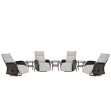 Premium 7-Piece Patio Conversation Set - 4 Swivel Recliners & 3 Side Tables with Dual-Adjust Chaise Lounges, NDS Series - Belord