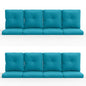 16-Piece Blue Patio Cushion Set - 8 Seat & 8 Back Cushions with Removable Waterproof Covers