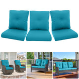 Outdoor Furniture Cushions with Removable Covers - Set of 6 (3 Seat & 3 Back) 22x24x4 Inch Patio Pillows - Belord