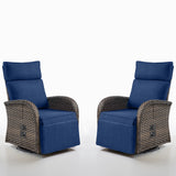 Premium 2-Piece Swivel Recliner Set - Adjustable Backrest & Footrest Patio Chairs, NDS Series - Belord