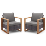 Belord ergonomic high-back wicker patio chair with deep seat and 15° tilt, ideal for outdoor conversation sets in the HOP Series.