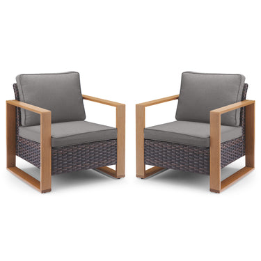 Belord ergonomic high-back wicker patio chair with deep seat and 15° tilt, ideal for outdoor conversation sets in the HOP Series.