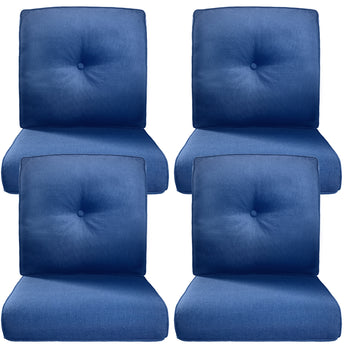 4 Piece High Back and Deep Seating Outdoor Cushion with Button, 22"x24"