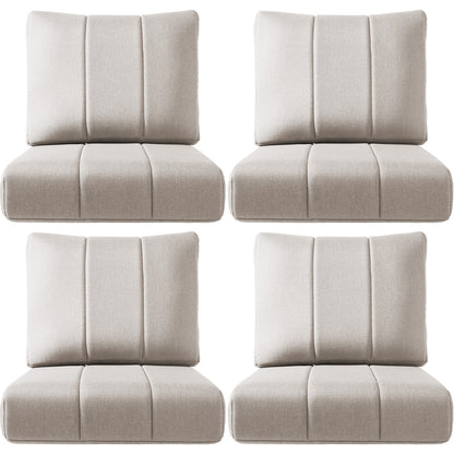 Luxury Outdoor Seat Cushions – Set of 4, 24"x24"x6" Water-Resistant Patio Chair Cushions for Rattan, Dining & Sectional Seating