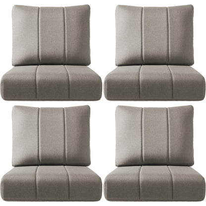 Luxury Outdoor Seat Cushions – Set of 4, 24"x24"x6" Water-Resistant Patio Chair Cushions for Rattan, Dining & Sectional Seating