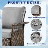 Outdoor wicker patio chair set of 3 with side table by Belord, featuring woven wicker seats and matching side table for outdoor decor.