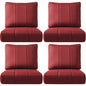 Luxury Outdoor Seat Cushions – Set of 4, 24"x24"x6" Water-Resistant Patio Chair Cushions for Rattan, Dining & Sectional Seating
