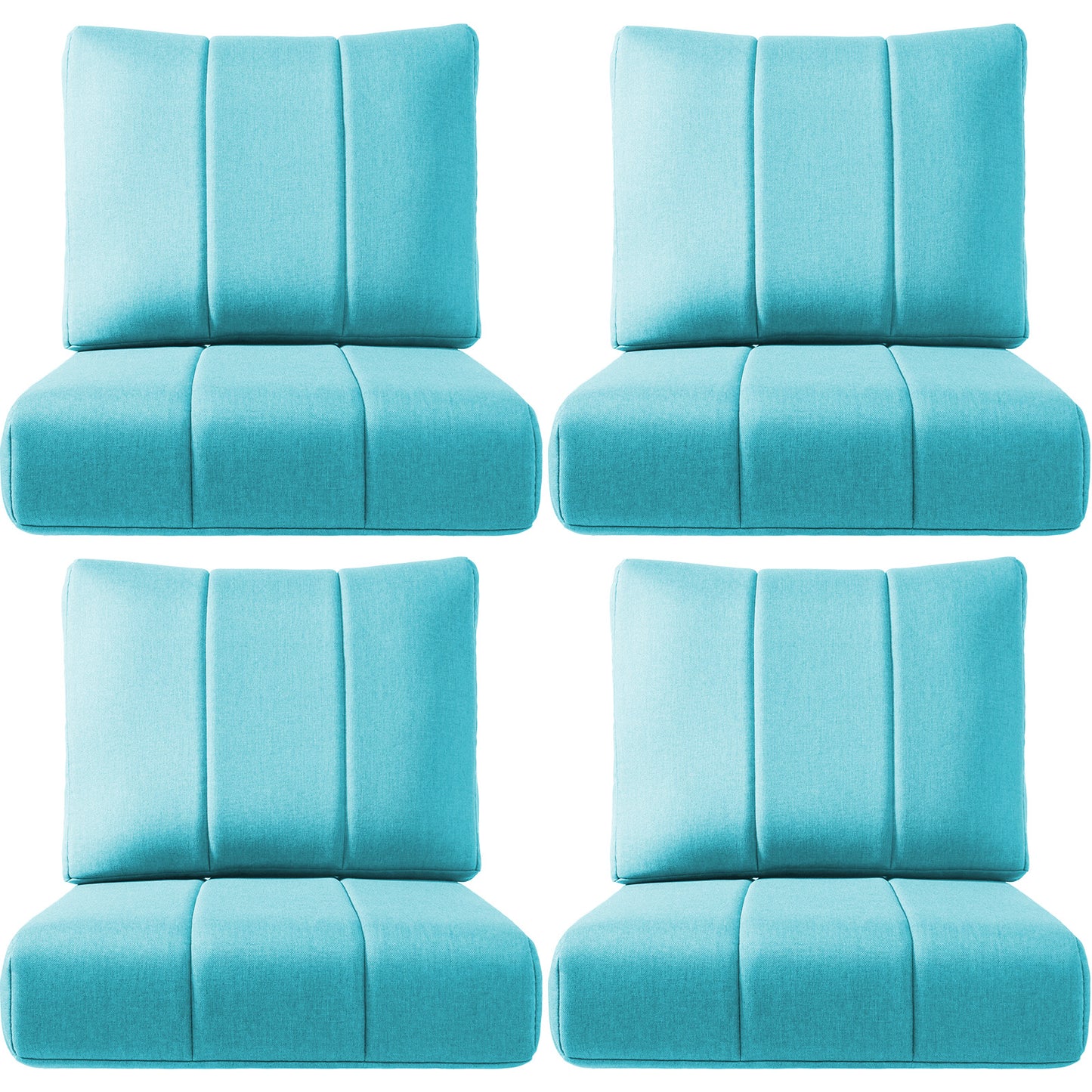 Luxury Outdoor Seat Cushions – Set of 4, 24"x24"x6" Water-Resistant Patio Chair Cushions for Rattan, Dining & Sectional Seating