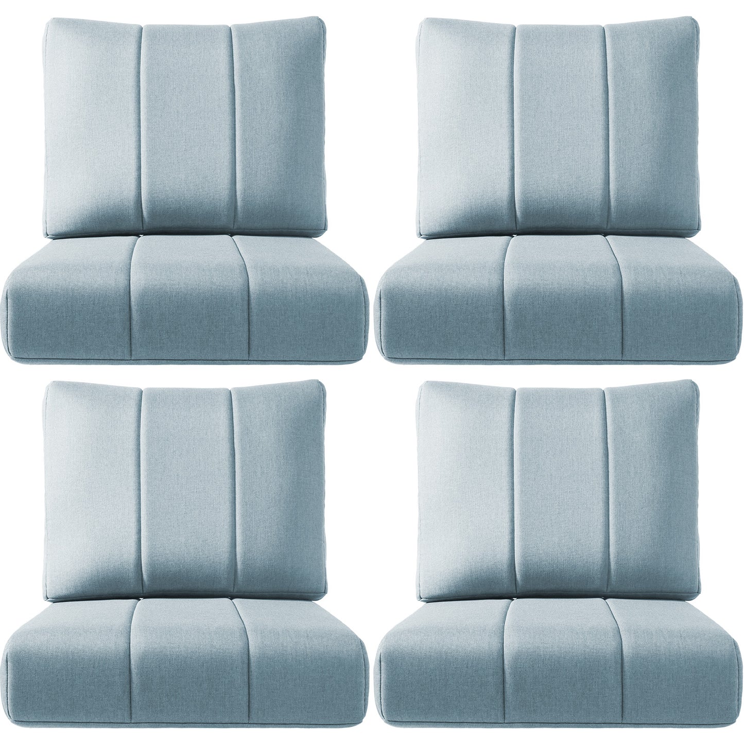 Luxury Outdoor Seat Cushions – Set of 4, 24"x24"x6" Water-Resistant Patio Chair Cushions for Rattan, Dining & Sectional Seating