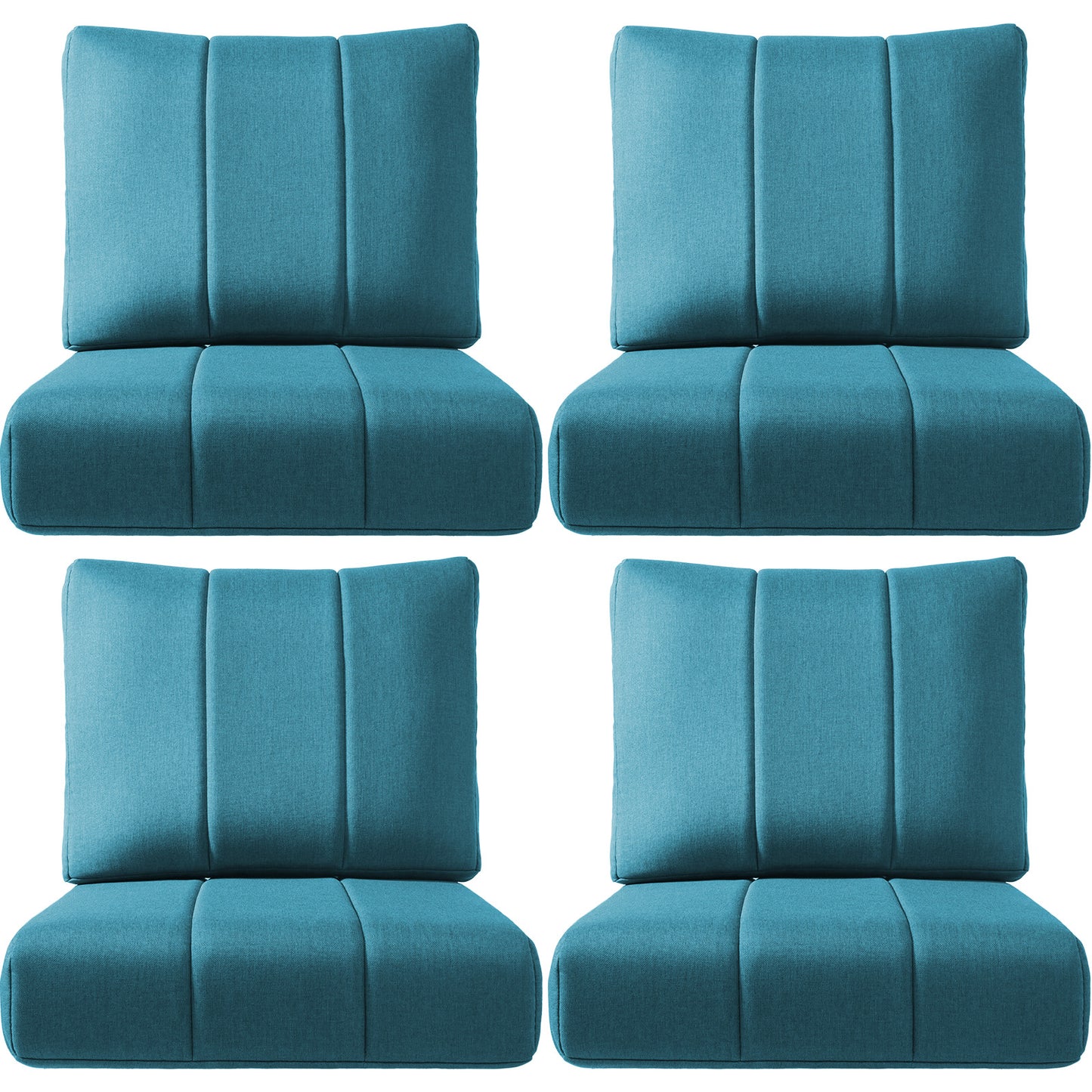 Luxury Outdoor Seat Cushions – Set of 4, 24"x24"x6" Water-Resistant Patio Chair Cushions for Rattan, Dining & Sectional Seating