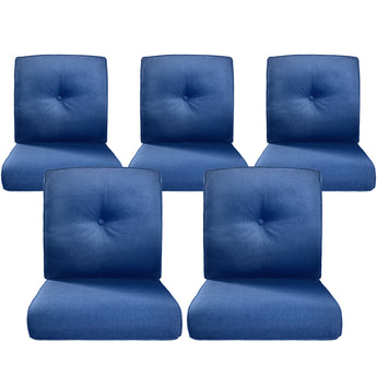5 Piece High Back and Deep Seating Outdoor Cushion with Button, 22"x24"