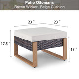 Belord Multi-Functional Outdoor Ottoman from the HOP Series, 2-in-1 footstool and extra seat for patio conversation sets.