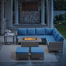 Belord 10-piece patio fire table set with 41-inch propane fire pit and 55,000 BTU, part of the GRS Series.
