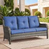 Belord outdoor wicker 3-seater patio sofa from the NTC Series with plush cushions and stylish design.
