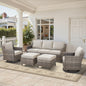 5-Piece Outdoor Patio Furniture Set — All-Weather Wicker with Swivel Chairs, FG Series