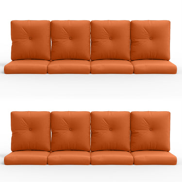 16-Piece Blue Patio Cushion Set - 8 Seat & 8 Back Cushions with Removable Waterproof Covers - Belord