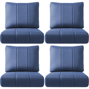 Set of four Belord outdoor chair and sofa cushions, 24x24x6 inch water-resistant patio cushions for rattan and sectional seating.