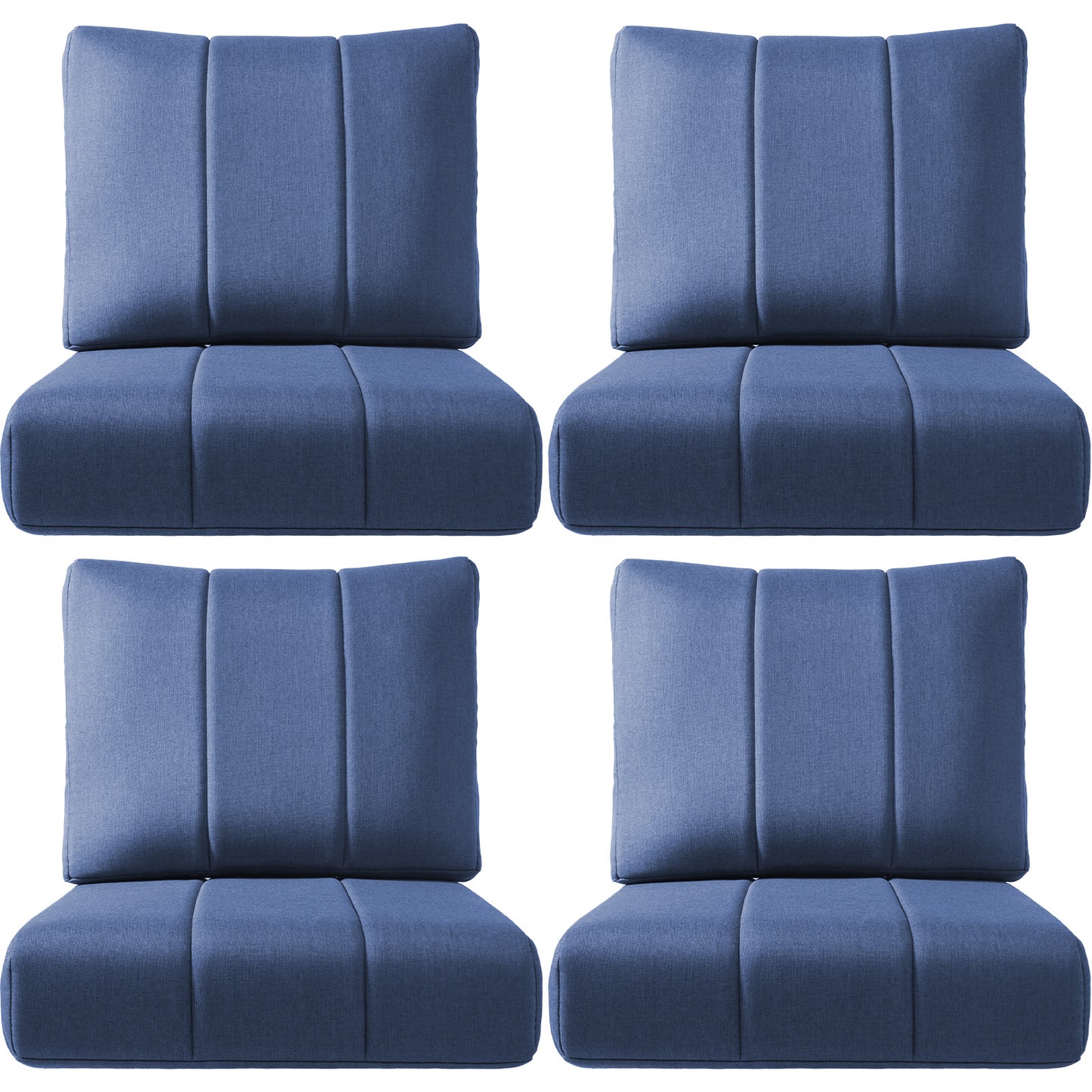 Luxury Outdoor Seat Cushions – Set of 4, 24"x24"x6" Water-Resistant Patio Chair Cushions for Rattan, Dining & Sectional Seating