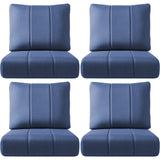 Set of four Belord outdoor chair and sofa cushions, 24x24x6 inch water-resistant patio cushions for rattan and sectional seating.