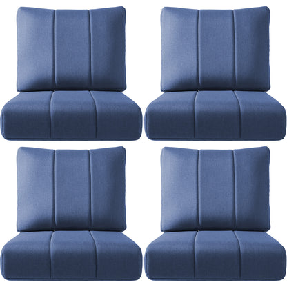 Luxury Outdoor Seat Cushions – Set of 4, 24"x24"x6" Water-Resistant Patio Chair Cushions for Rattan, Dining & Sectional Seating