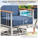 Pair of Belord patio swivel rocker chairs with 6-inch cushions, sturdy design, suitable for outdoor lounging, part of BINGLI Series