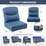 Belord deluxe 6-inch thick deep seat patio cushions set with high-density sponge, fade-resistant fabric, and removable covers.
