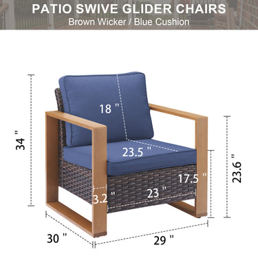 Belord ergonomic high-back wicker patio chair with deep seat and 15° tilt, part of the HOP Series, designed for outdoor conversation sets.