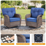 Belord 2-piece outdoor swivel patio chairs with wide T-back design, ideal for conversation sets in patio or garden spaces.