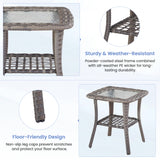 Belord outdoor wicker side table from the FG Series with all-weather PE rattan, suitable for outdoor patio or garden spaces.