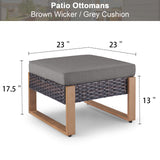 Belord multi-functional outdoor ottoman from the HOP Series, serving as a footstool and extra seat in a patio conversation set.