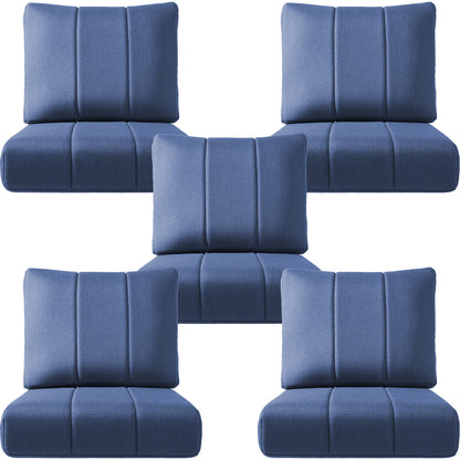 Luxury Patio Seat Cushion Set of 5 – 24"x24"x6" Water-Resistant Cushions for Patio Chairs, Sofas & Outdoor Sectionals