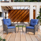 Belord 3-piece outdoor patio furniture set with lounge chairs and side table, ideal for garden or patio seating.