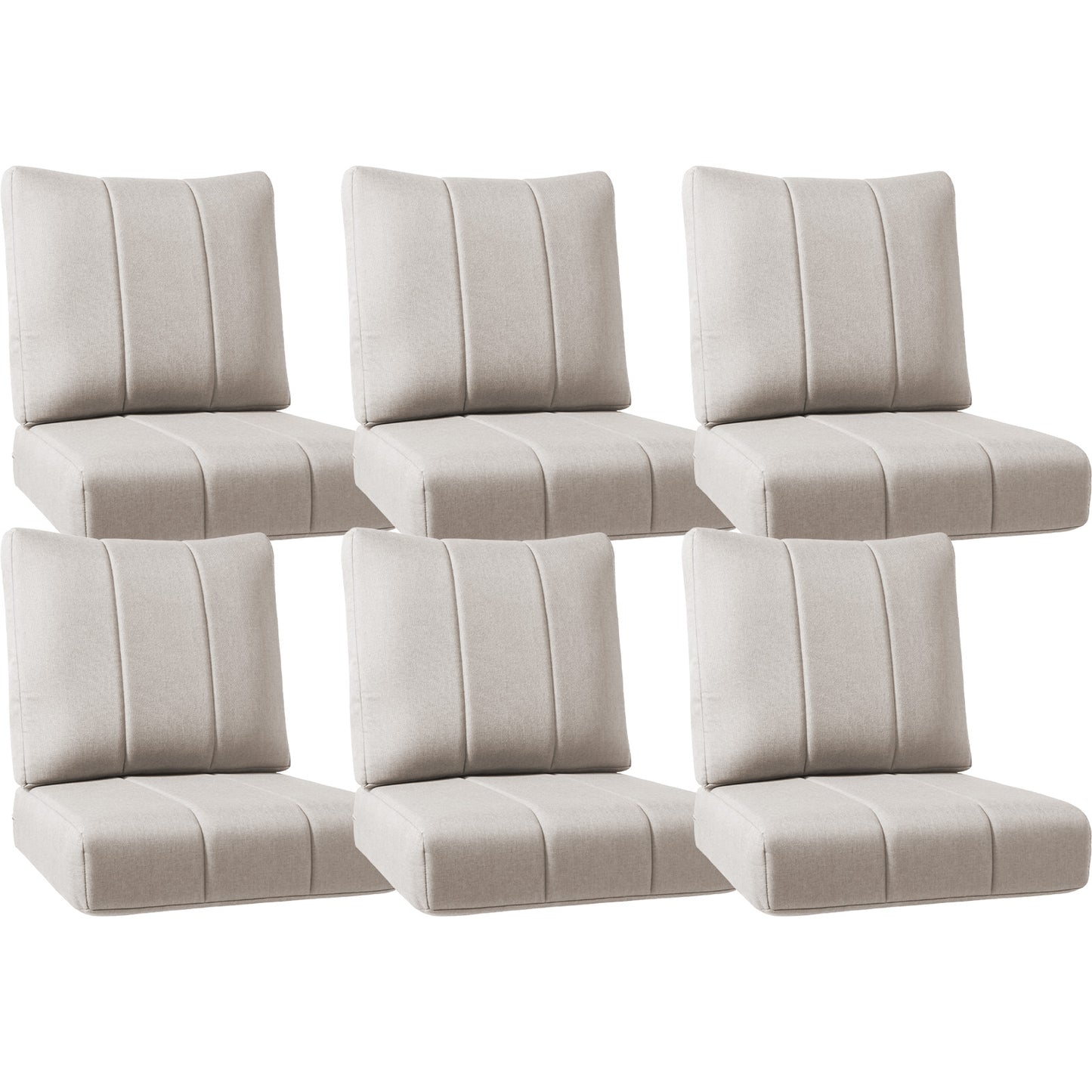 Luxury Outdoor Seat Cushions – Set of 6, 24"x24"x6" Water-Resistant Patio Cushions for Rattan Chairs & Outdoor Seating