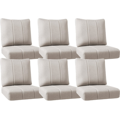 Luxury Outdoor Seat Cushions – Set of 6, 24"x24"x6" Water-Resistant Patio Cushions for Rattan Chairs & Outdoor Seating