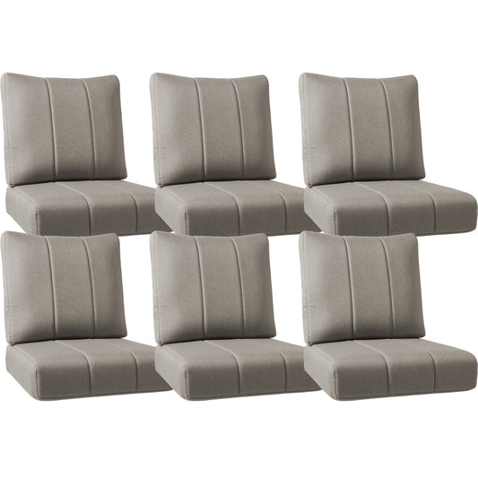 Luxury Outdoor Seat Cushions – Set of 6, 24"x24"x6" Water-Resistant Patio Cushions for Rattan Chairs & Outdoor Seating