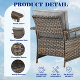 Set of three Belord outdoor wicker patio chairs with a matching side table, perfect for outdoor seating and relaxation.