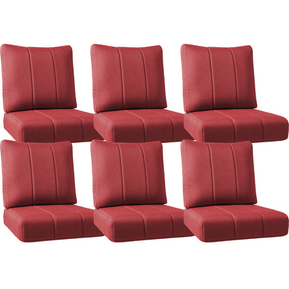 Luxury Outdoor Seat Cushions – Set of 6, 24"x24"x6" Water-Resistant Patio Cushions for Rattan Chairs & Outdoor Seating