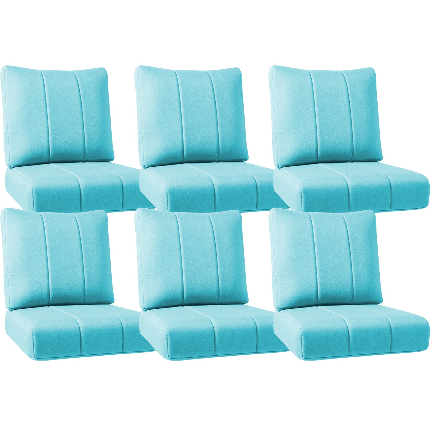 Luxury Outdoor Seat Cushions – Set of 6, 24"x24"x6" Water-Resistant Patio Cushions for Rattan Chairs & Outdoor Seating