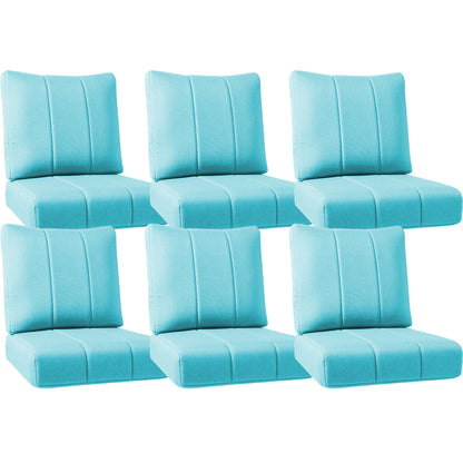 Luxury Outdoor Seat Cushions – Set of 6, 24"x24"x6" Water-Resistant Patio Cushions for Rattan Chairs & Outdoor Seating