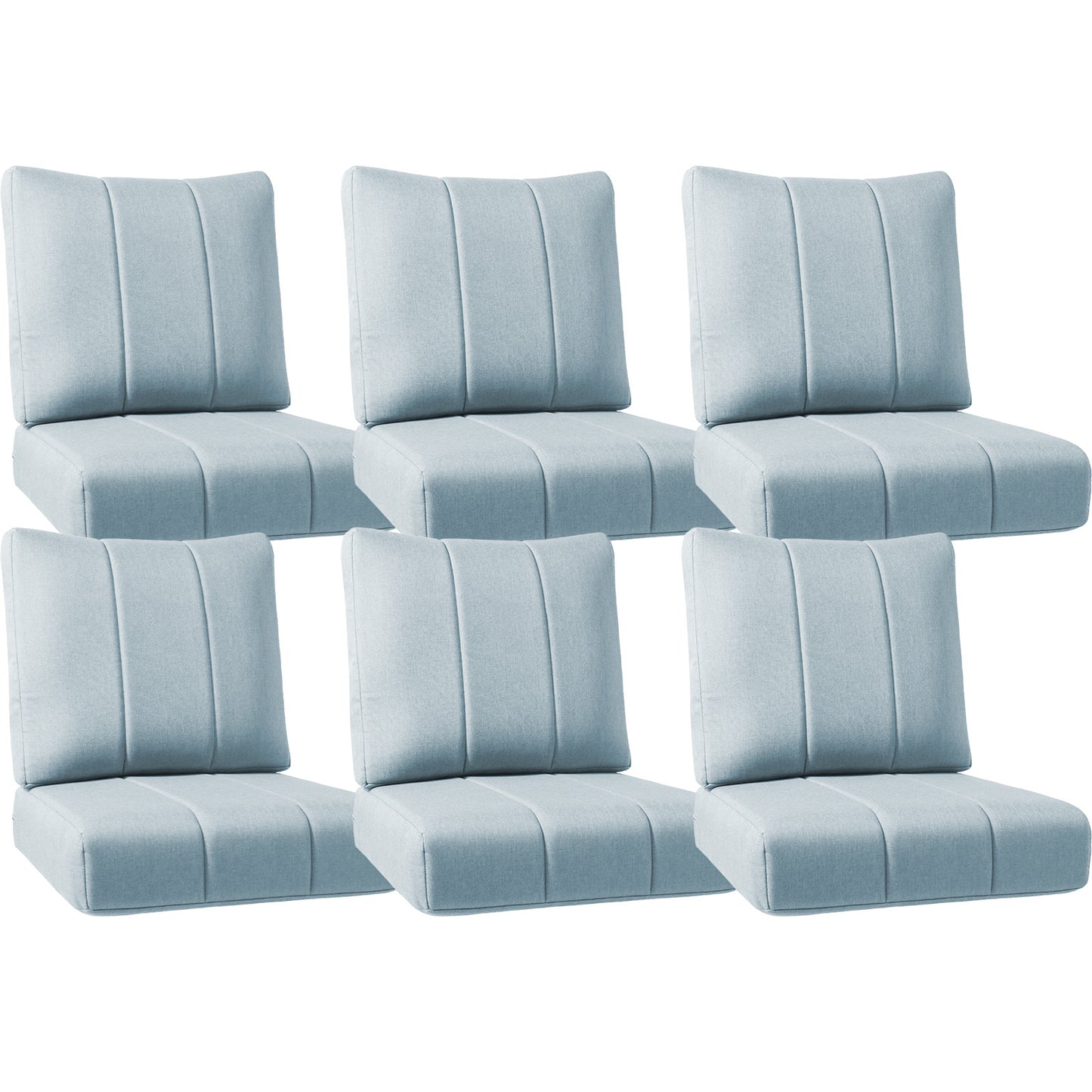 Luxury Outdoor Seat Cushions – Set of 6, 24"x24"x6" Water-Resistant Patio Cushions for Rattan Chairs & Outdoor Seating