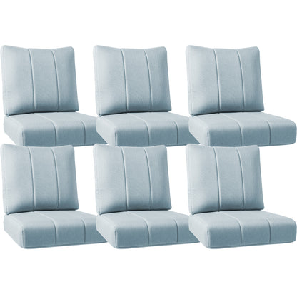 Luxury Outdoor Seat Cushions – Set of 6, 24"x24"x6" Water-Resistant Patio Cushions for Rattan Chairs & Outdoor Seating