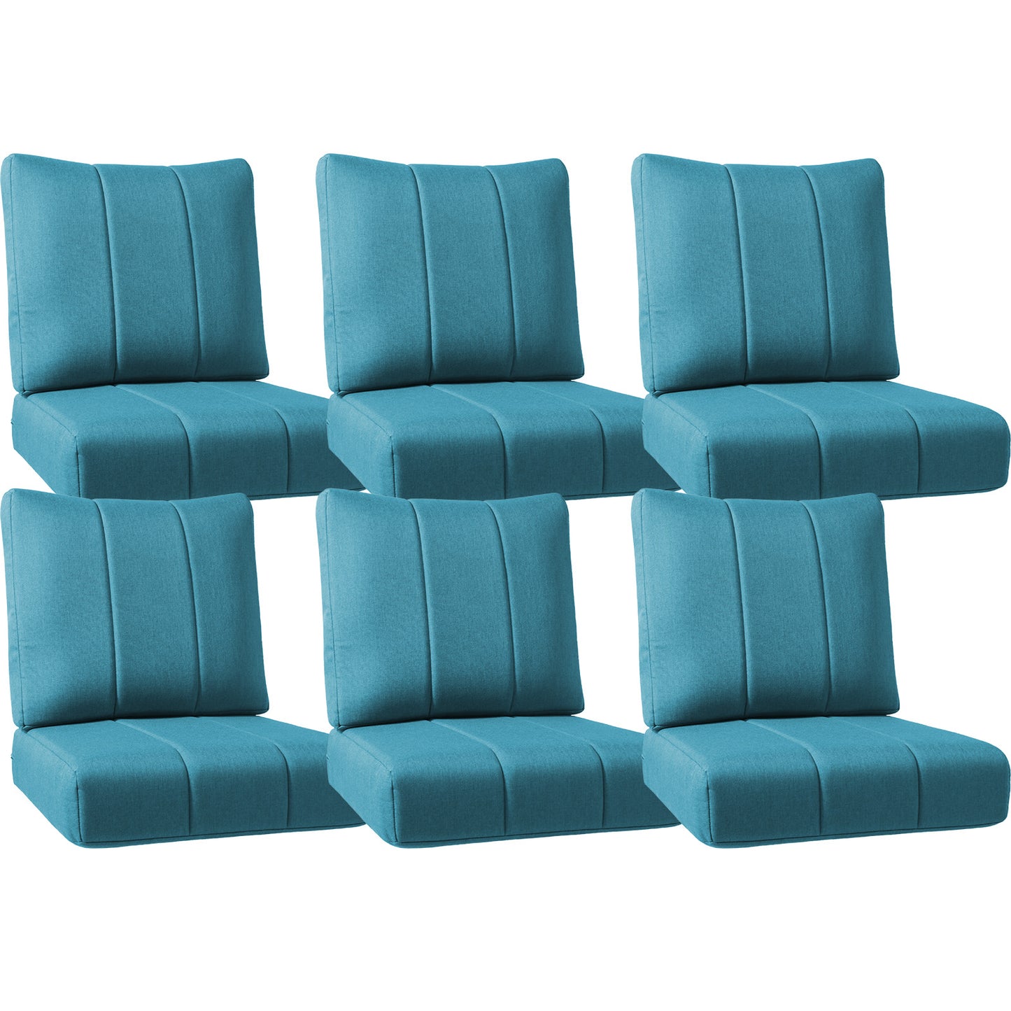 Luxury Outdoor Seat Cushions – Set of 6, 24"x24"x6" Water-Resistant Patio Cushions for Rattan Chairs & Outdoor Seating