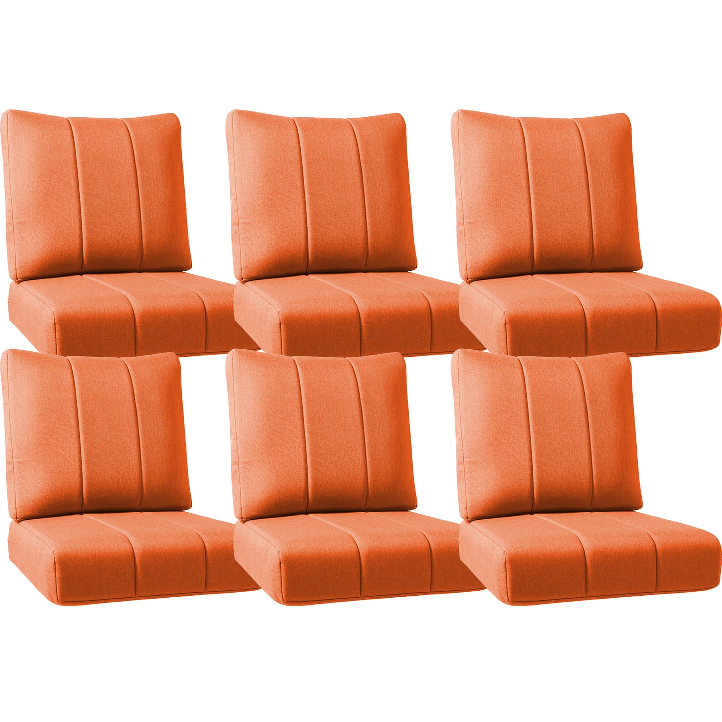 Luxury Outdoor Seat Cushions – Set of 6, 24"x24"x6" Water-Resistant Patio Cushions for Rattan Chairs & Outdoor Seating