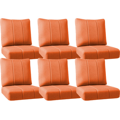 Luxury Outdoor Seat Cushions – Set of 6, 24"x24"x6" Water-Resistant Patio Cushions for Rattan Chairs & Outdoor Seating