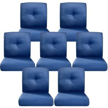 7 Piece High Back and Deep Seating Outdoor Cushion with Button, 22"x24"