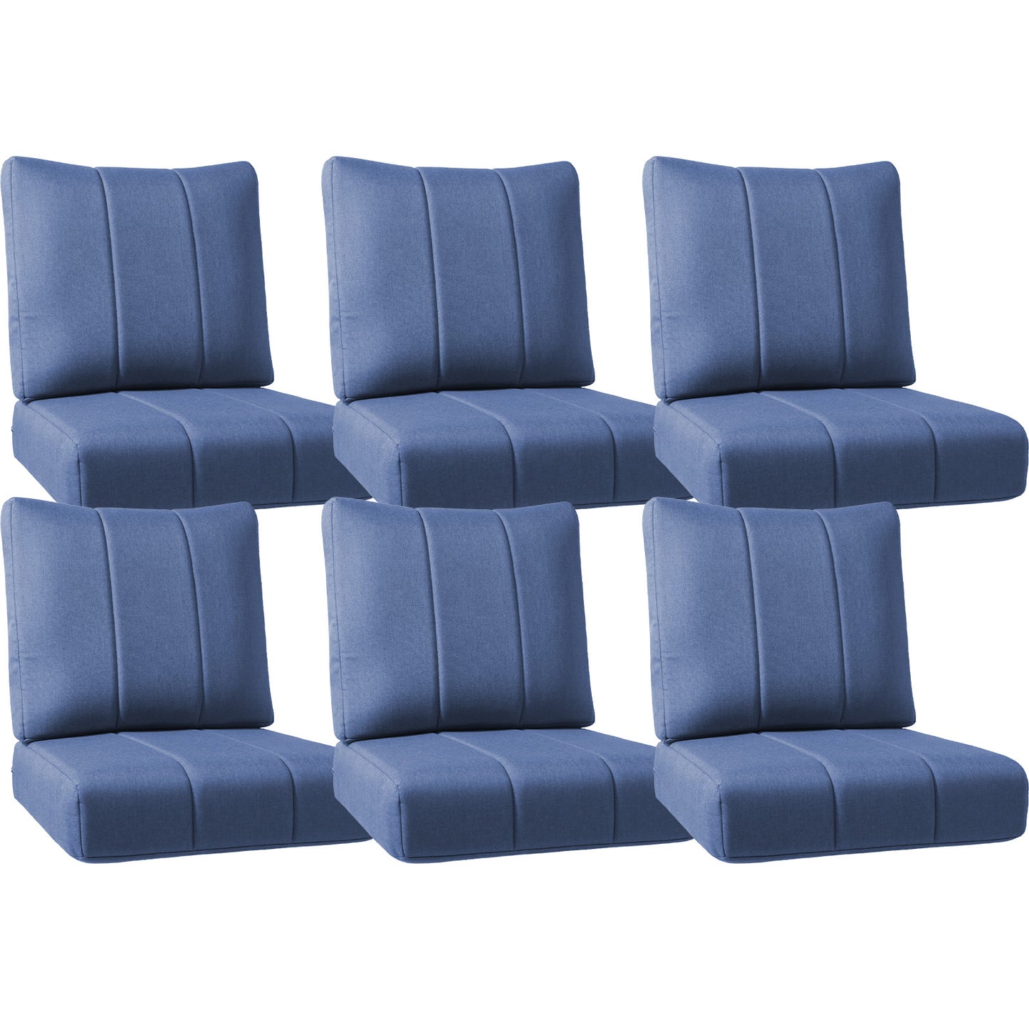 Luxury Outdoor Seat Cushions – Set of 6, 24"x24"x6" Water-Resistant Patio Cushions for Rattan Chairs & Outdoor Seating