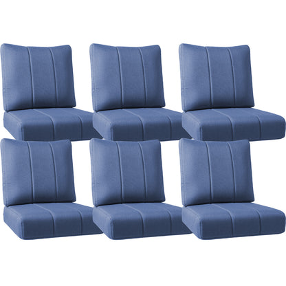 Luxury Outdoor Seat Cushions – Set of 6, 24"x24"x6" Water-Resistant Patio Cushions for Rattan Chairs & Outdoor Seating